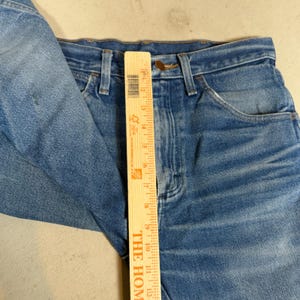 Wrangler 935NAV Cowboy Cut Slim Fit Bootcut Jeans Niebieskie 31x32 wąsy wyblakłe zdjęcie 7