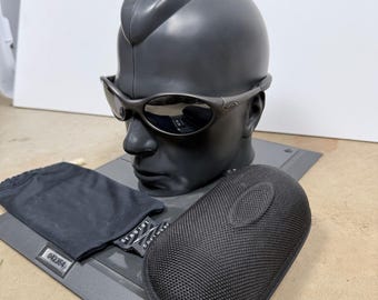 vintage 90's Y2K Oakley software Jacket Sunglasses Pewter Metal Frame Grey lense