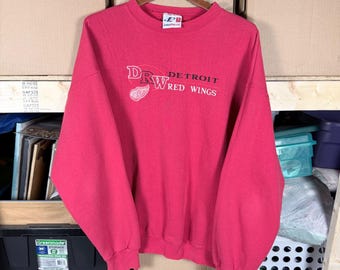 Detroit Red Wings Logo Athletic Sweatshirt Mens XL Red Embroidered NHL Hockey