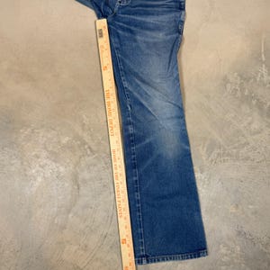 Wrangler 935NAV Cowboy Cut Slim Fit Bootcut Jeans Niebieskie 31x32 wąsy wyblakłe zdjęcie 6