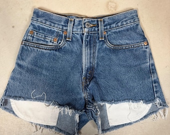 Pantalones cortos vaqueros Levis 569 Loose Straight, color azul, talla 26 para mujer, corte ajustado (25x27).