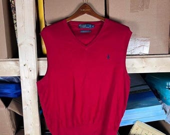 Rode Polo Ralph Lauren Pima-katoenen sweatervest herenmaat XL