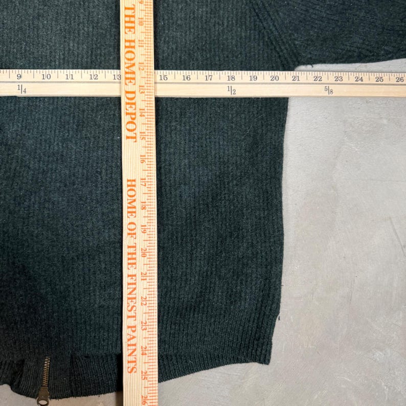 Pendleton Mens M Forest Green 100% Merino Wool Full Zip Ribbed Cardigan Sweater image 2