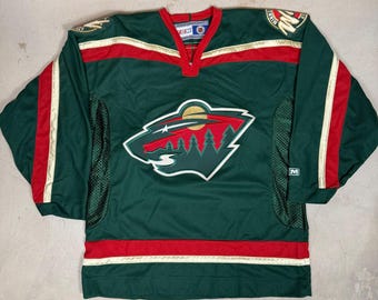 Koszulka hokejowa NHL CCM Minnesota Wild z lat 90. męska, duża, zielona, Kanada