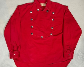 Camisa vaquera roja con pechera y botones concho para hombre Scully RW011 XL, jersey vaquero