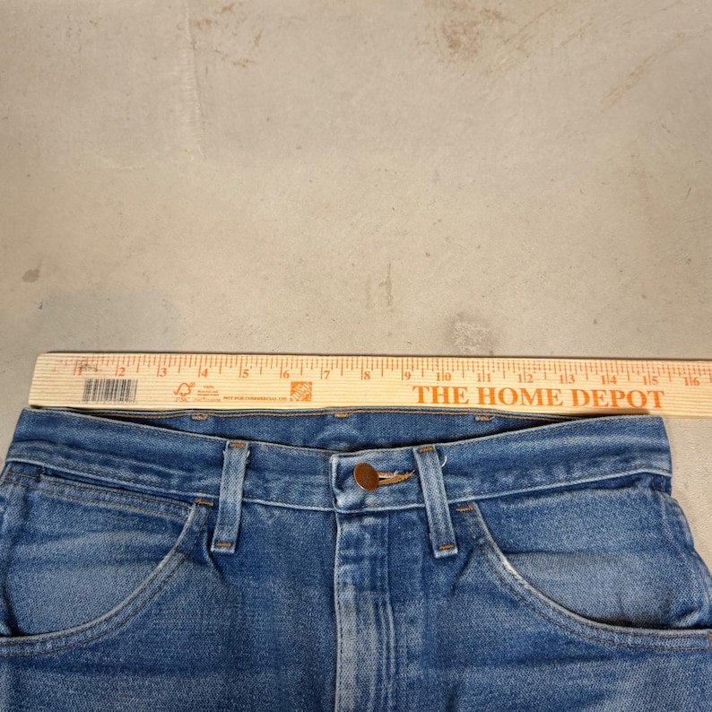 Wrangler 935NAV Cowboy Cut Slim Fit Bootcut Jeans Niebieskie 31x32 wąsy wyblakłe zdjęcie 5