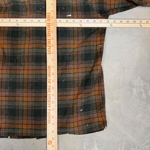Vintage Pendleton Wool Board Shirt Mens M Brown shadow Plaid Paint Splatter 70s image 5