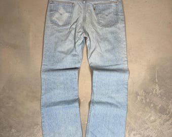 Jeans Levi's 517 vintage con etiqueta naranja para hombre, talla 36x32, lavado claro, corte bota, hechos en EE. UU.
