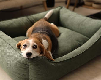 Washable Couch Dog Bed – Cozy Pet Sofa | Zipped Bed for Dogs & Cats