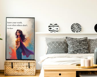 KNOW YOUR WORTH • Inspirational Wall Art (Digital Download)