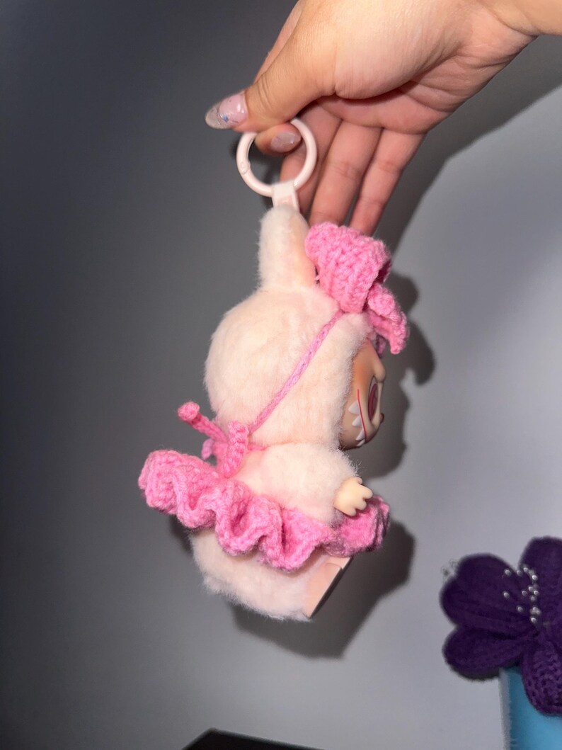 Crochet Labubu Dress and Bow image 4