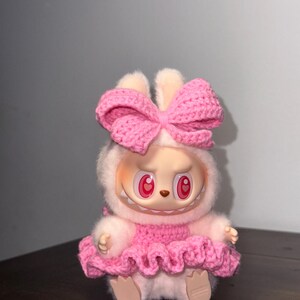 Crochet Labubu Dress and Bow image 2