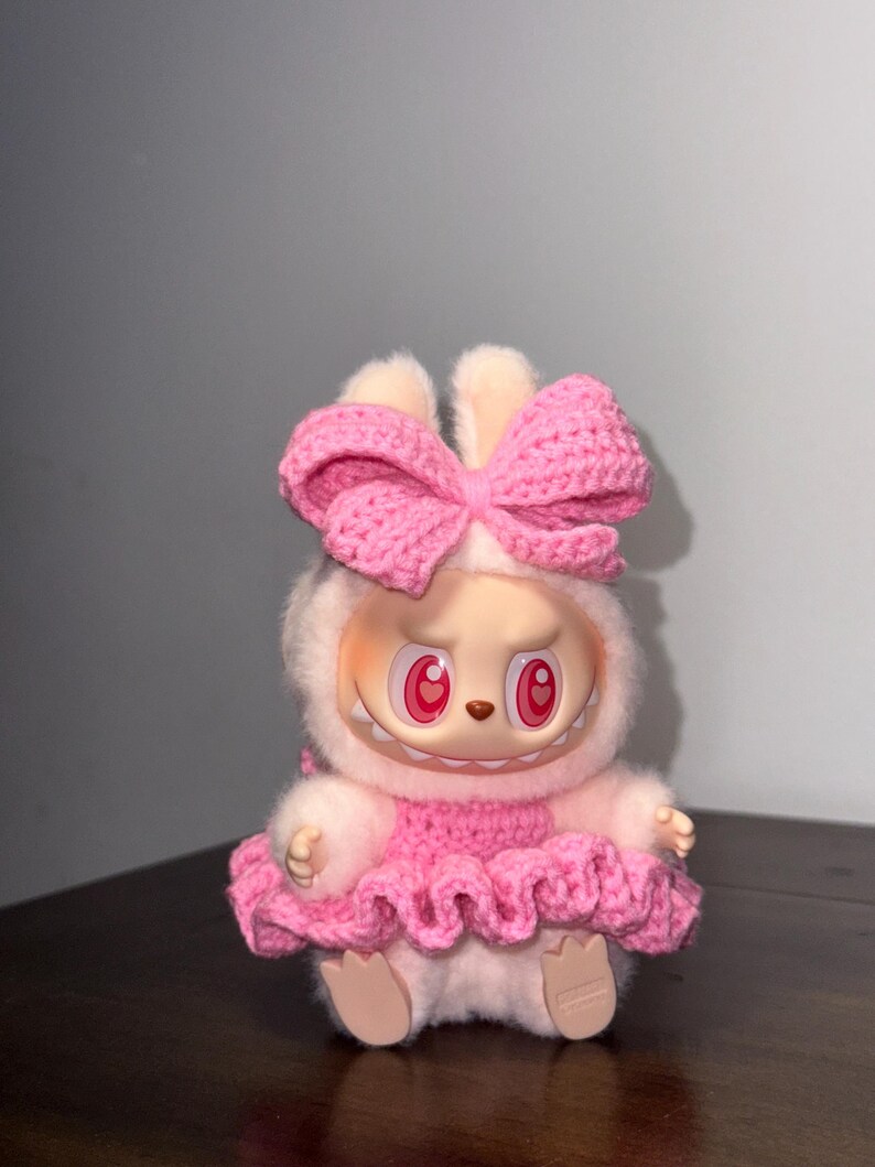 Crochet Labubu Dress and Bow image 2