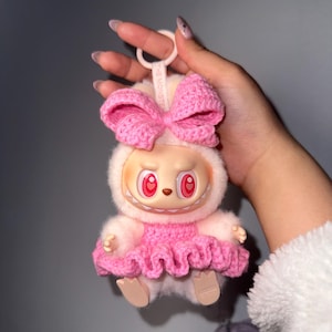 Crochet Labubu Dress and Bow image 1
