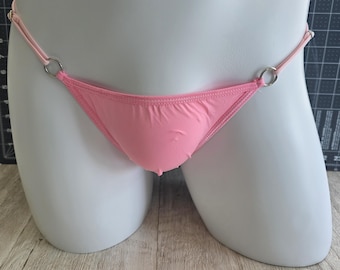 Men's Pink Adjustable Ice Silk GString