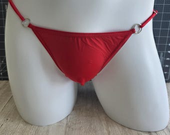 Men's Red Adjustable Ice Silk GString