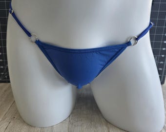 Men's Blue Adjustable Ice Silk GString