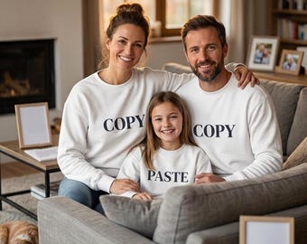 Matching Family Look | PASTE Sweatshirt | Gildan 18000B Kinder Pullover | Partnerlook Familie Weiß | Geschenk für Geschwister Kids & Eltern