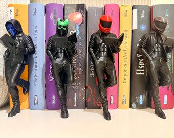 Book Nook Biker Figur | Bücherregal Deko für Book Lovers | Dark Romance & Fantasy Geschenk | 3D Druck Shelf Decor