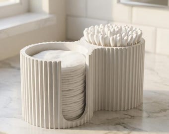 Organizador doble de discos de algodón y bastoncillos de algodón