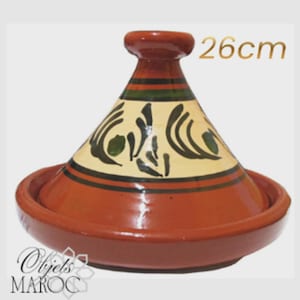 Tagine Marocain Traditionnel – Plat en Terre Cuite Fait Main – Cuisine Marocaine Authentique – Décoration Artisanale