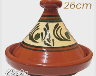 Tagine Marocain Traditionnel – Plat en Terre Cuite Fait Main – Cuisine Marocaine Authentique – Décoration Artisanale