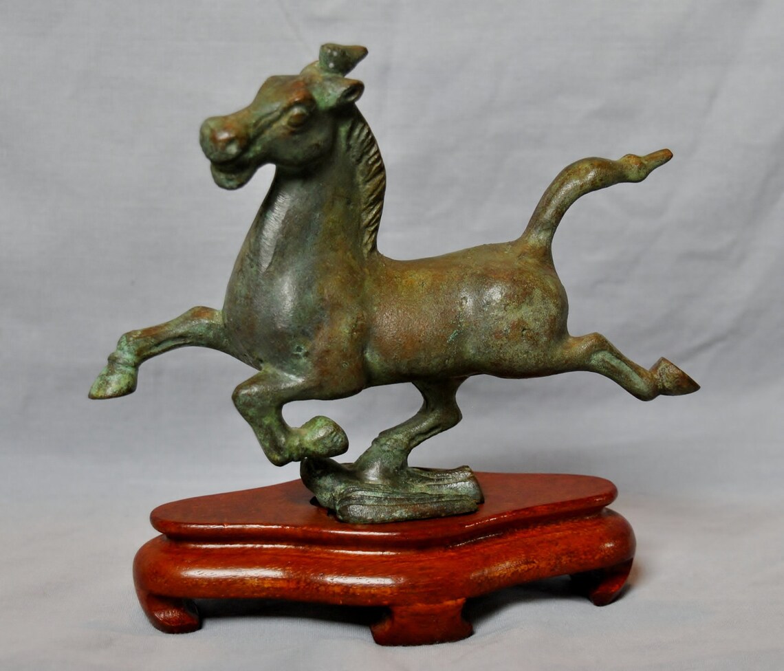 Antique Bronze Running Horse Galloping Horse of Kansu Statue Etsy