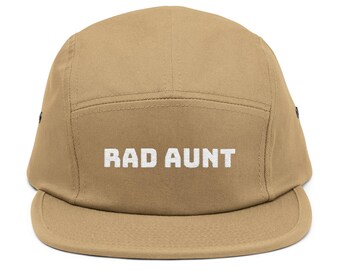 Rad Aunt Embroidered 5-Panel Hat | New Aunt Gift