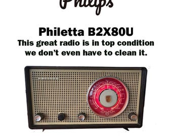 Philips B2X 80U 真空管ラジオ 1958年頃 - 正常に再生可能 - 動作状態