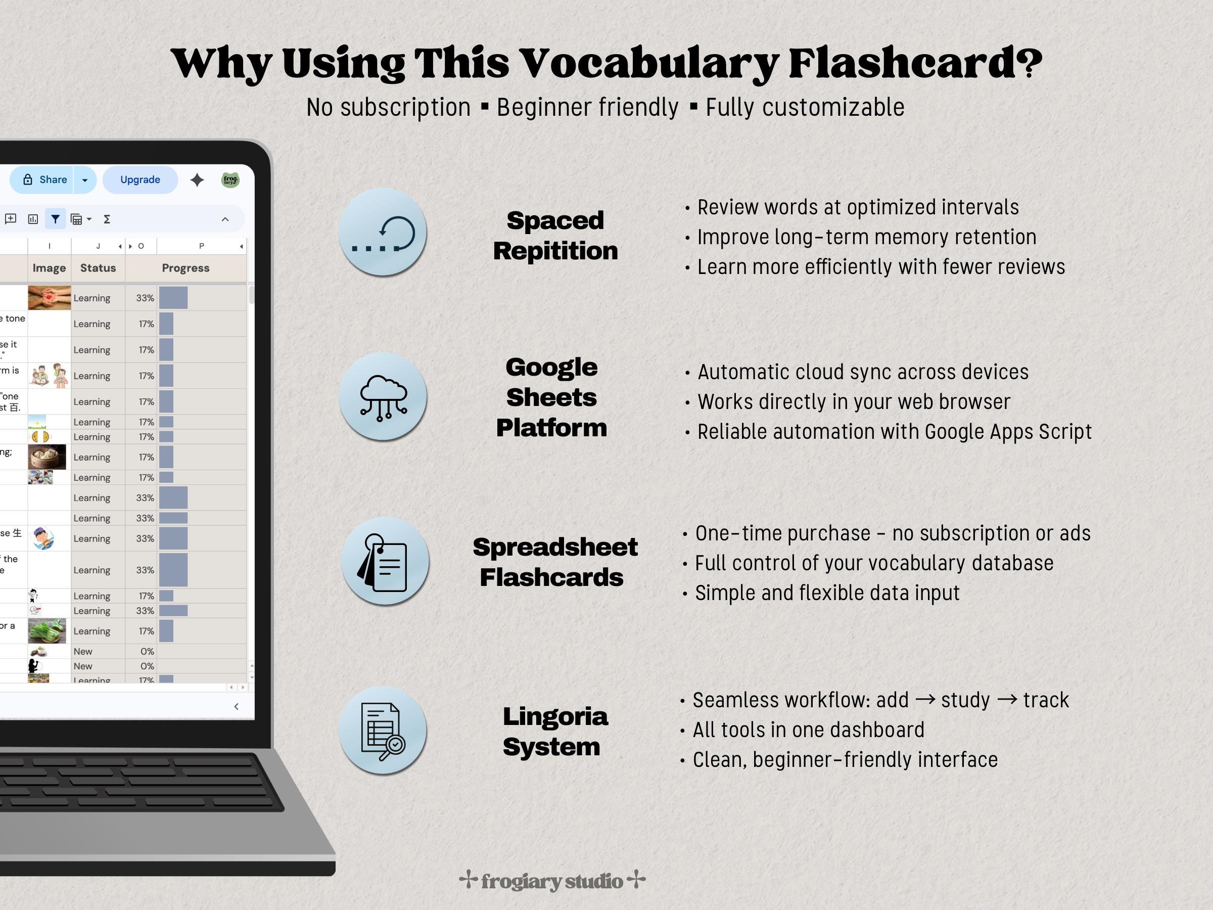 Vocabulary Flashcards Google Sheets | Spaced Repetition Language ...