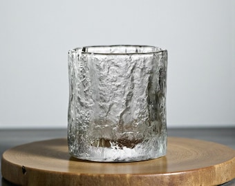 Textured Whiskey Glass 240ml – Unique Old Fashioned Tumbler, Premium Cocktail Glass, Handmade Rocks Glass for Bourbon & Scotch