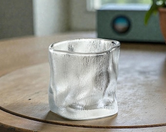 Japanese Whisky Glass Handmade Tsukiglass Rocks Tumbler 235ml Minimalist Spirit Cup Iced Coffee Barware Gift Home Bar
