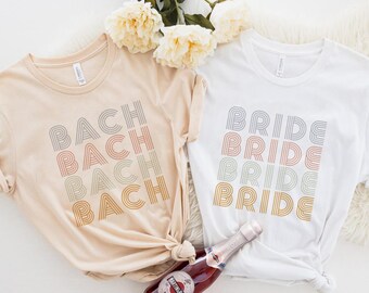 retro bach Crew T-shirt.Bride Shirt.Bachelorette Party.UNISEX SHIRTS. Bride to be.Wedding.Bridal Shower.Bridal Party.Engagement. nautical