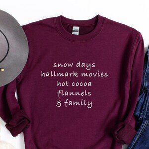 christmas shirt, snow days, holiday shirt, christmas movies shirt, hot cocoa, holiday apparel, christmas sweatshirt