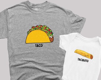 Taco Taquito Mom, Dad & Baby Matching Clothes Shirt Bodysuit Newborn Girl Boy Infant Outfits, taco shirt, matching outfits, mom, dad, match