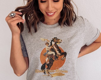 Hold Your Horses T-shirt, Ladies Unisex Crewneck Shirt, Rodeo, Western, Cowboy, Cute Tshirt, Vintage, Retro, Gift, Funny T-shirt,horse lover