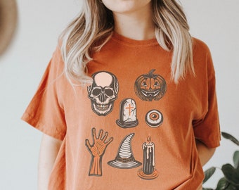 camisa de halloween, halloween vintage, halloween retro. ropa de mujer, ropa de otoño, ropa de otoño, camisa gráfica de mujer. camiseta, sudadera