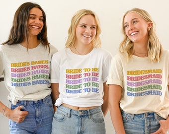 Bachelorette Party Shirts, Gettin Hitched, Let's Go Girls Graphic T-Shirt, Retro Graphic Tee, Gifts for Her,Bridal Party Shirts, Girls Trip