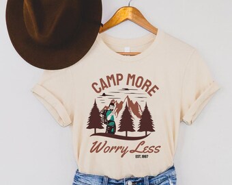 camping shirt,Wander More Shirt, Travel Tee, Wanderlust Shirt, Glamping Tee,Camping-Hiking,Adventure-Outdoor Shirt,Explore Tee, Traveler Top