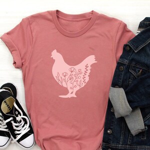 Chicken Shirt, Chicken Mom , Floral Chicken, Chicken Gifts. Farmer Shirts, Funny Shirts, Gift for Kids, Chicken Farmer Shirt Chicken Sweater