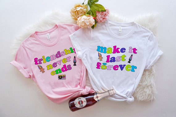 Bachelorette Party Shirts. Wannabe Theme. 1990's Theme Party Shirts. Unisex Crew neck Tees.Retro Lyrics Shirts. Get with my friends