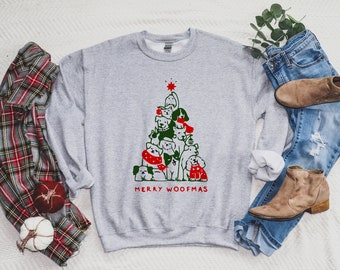 merry woofmas, dog lover christmas, funny christmas shirt, christmas sweater with dog, dog sweater, dog sweatshirt, woofmas, funny dog shirt