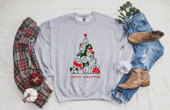 merry woofmas, dog lover christmas, funny christmas shirt, christmas sweater with dog, dog sweater, dog sweatshirt, woofmas, funny dog shirt