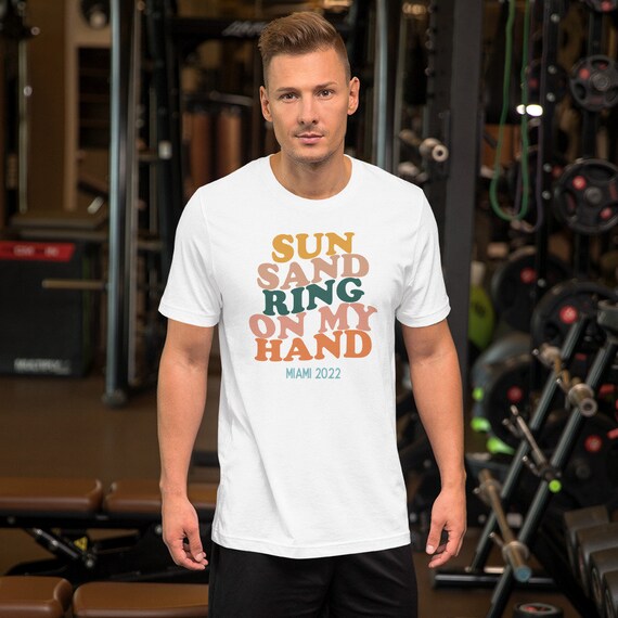 miami bachelorette, sun sand ring drink, miami bachelorette shirt, group tshirt, cute bachelorette shirt, retro bachelorette t-shirt, bach