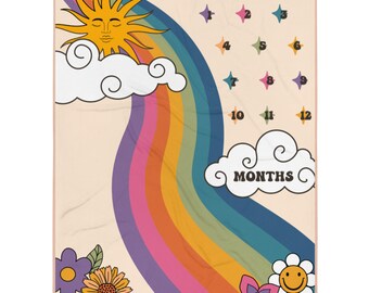 manta de hito para bebés, regalo para baby shower, manta para bebés boho, regalo para bebés nuevo, regalo único para bebés, mantas retro para bebés, boho, nuevos padres