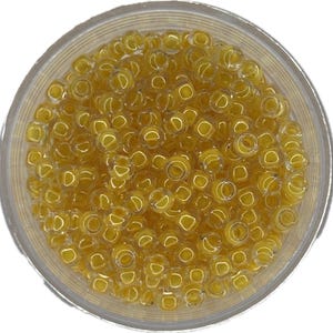 8/0 Miyuki Rocailles Perlen – Crystal/Canary Yellow ICL | Farbe 8-202 | Glasperlen für die Schmuckherstellung | 5 oder 10 Gramm