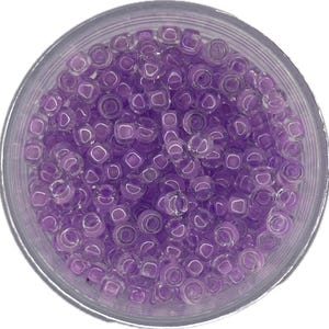 8/0 Miyuki Rocailles Perlen – Crystal/Lavender ICL | Farbe 8-222 | Glasperlen für die Schmuckherstellung | 5 oder 10 Gramm