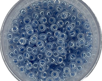 Cuentas de semilla Miyuki 8/0 – Azul Ceilán Oscuro / Color 8-524 / Cuentas de vidrio para joyería / 5 o 10 gramos