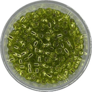 Perline Miyuki 8/0 – Verde lime T/SL (trasparente/rivestito in argento) / Colore 8-014 / Perline di vetro per la creazione di gioielli / 5 o 10 grammi