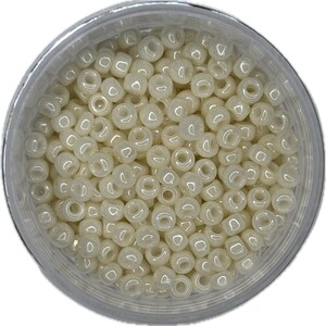 8/0 Miyuki Seed Beads – Eggshell O/L | Color 8-421 | Glass Beads for Jewelry Making | 5 or 10 gram